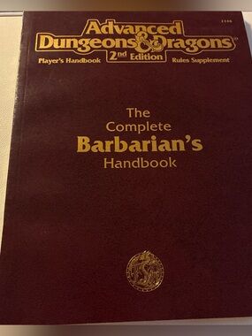 Vintage 1995 TSR AD&D 2e The Complete Barbarian's Handbook #2148 EX 1st Print
